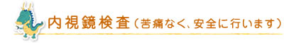 内視鏡検査（苦痛なく、安全に行います）